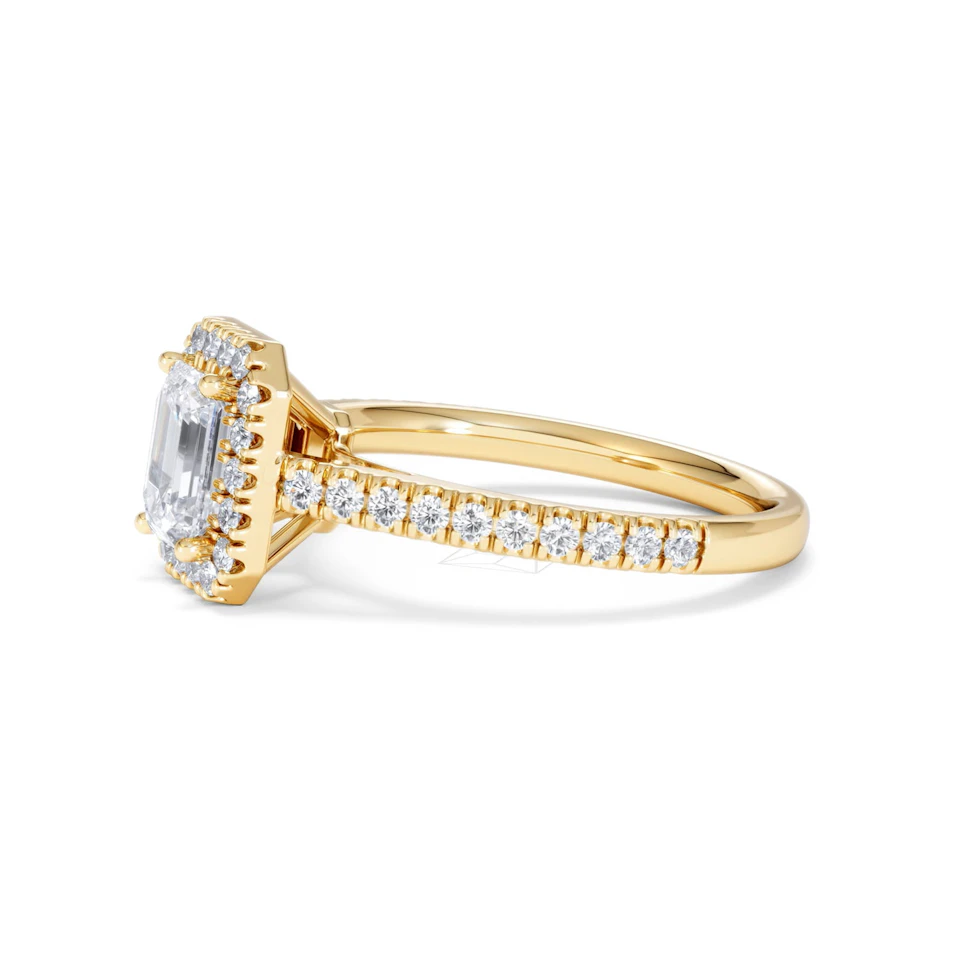 Annabelle Lab Diamond Halo Engagement Ring in 18K Gold 1.65ct F/VS1