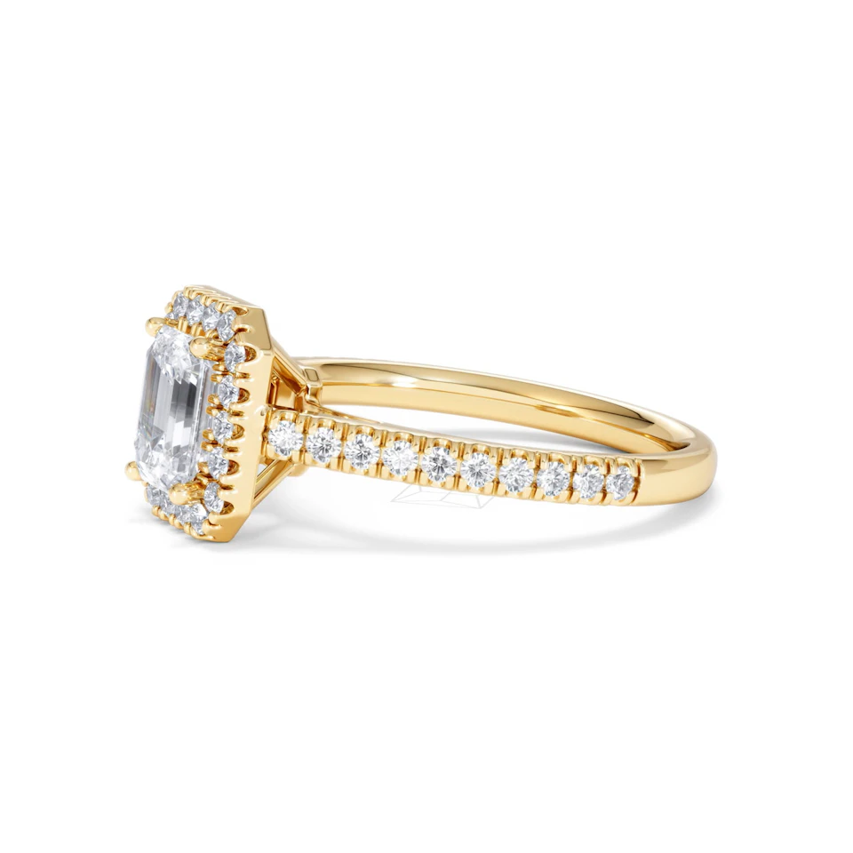 Annabelle Lab Diamond Halo Engagement Ring in 18K Gold 1.65ct F/VS1