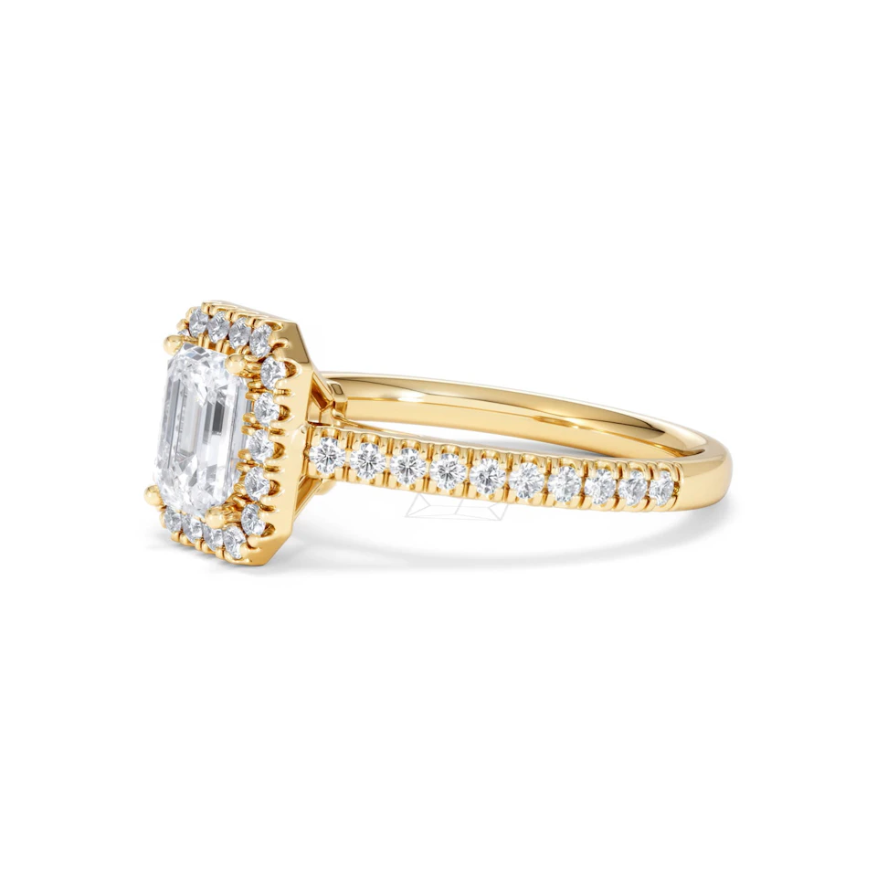 Annabelle Lab Diamond Halo Engagement Ring in 18K Gold 1.65ct F/VS1