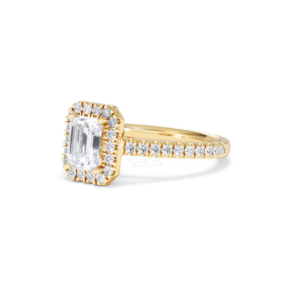 Annabelle Lab Diamond Halo Engagement Ring in 18K Gold 1.65ct F/VS1