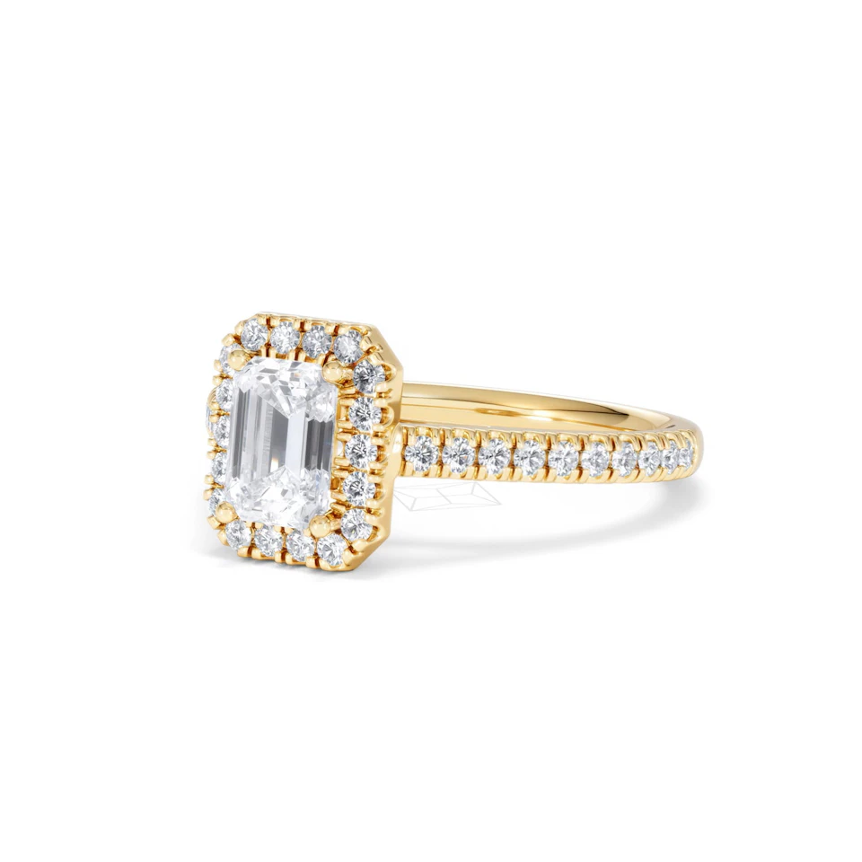 Annabelle Lab Diamond Halo Engagement Ring in 18K Gold 1.65ct F/VS1