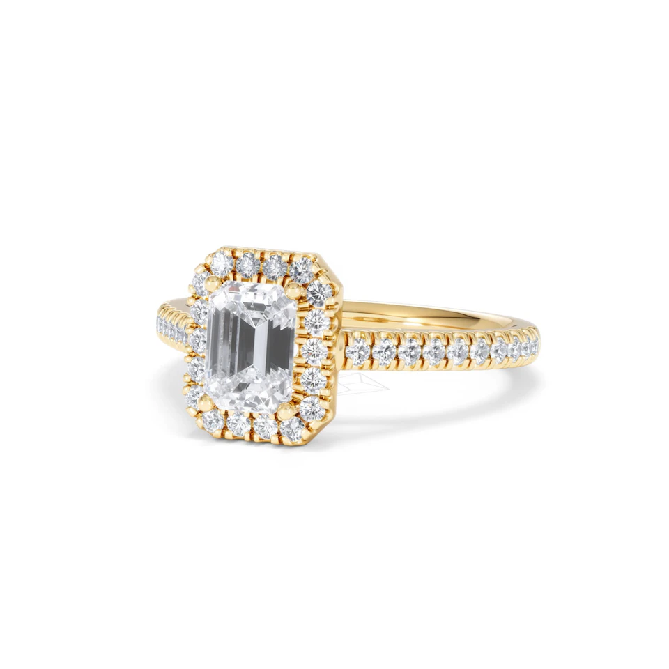 Annabelle Lab Diamond Halo Engagement Ring in 18K Gold 1.65ct F/VS1