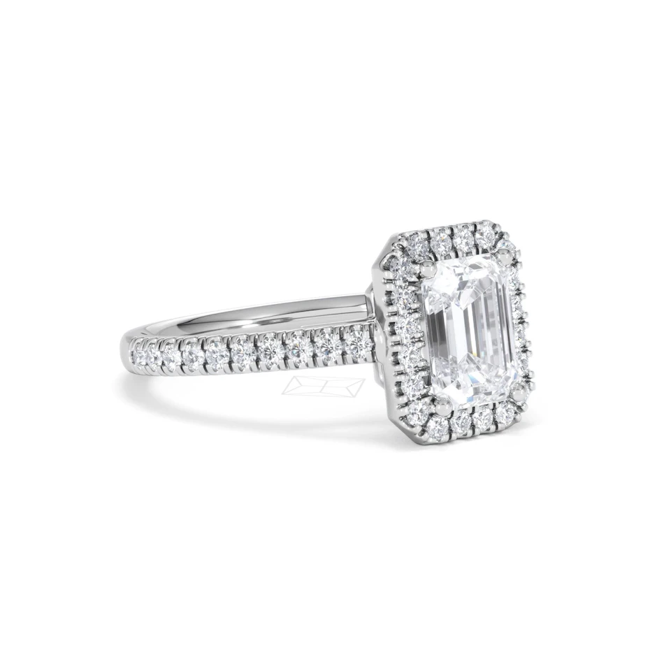 Annabelle Lab Diamond Halo Engagement Ring in Platinum 2.15ct F/VS1