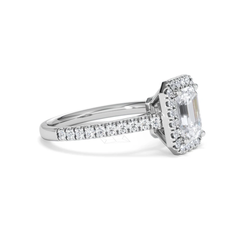 Annabelle Lab Diamond Halo Engagement Ring in Platinum 2.15ct F/VS1
