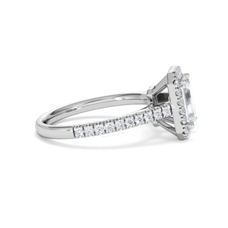 Annabelle Lab Diamond Halo Engagement Ring 18K White Gold 2.15ct F/VS1