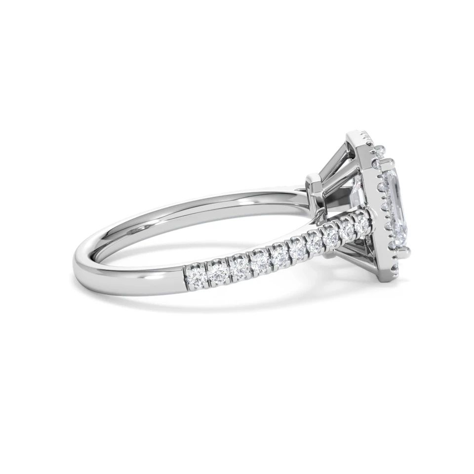 Annabelle Lab Diamond Halo Engagement Ring in Platinum 2.15ct F/VS1