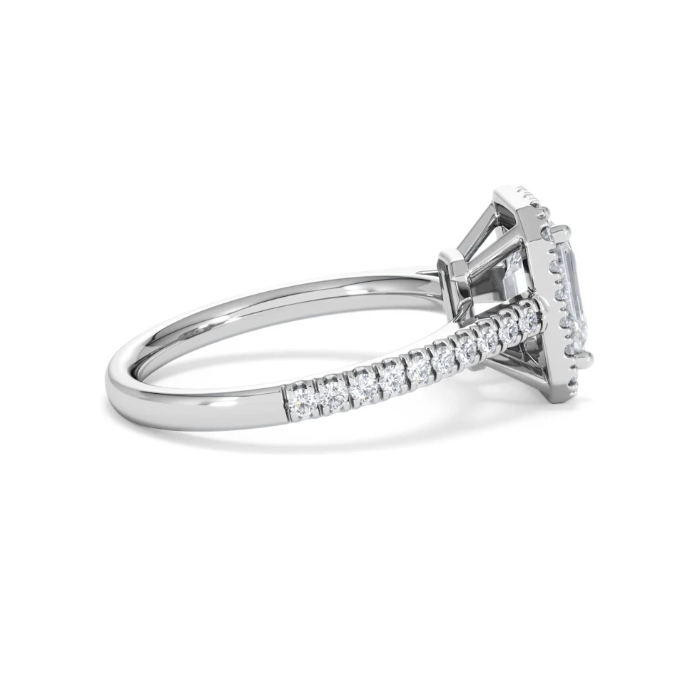 Annabelle Lab Diamond Halo Engagement Ring 18K White Gold 2.15ct F/VS1