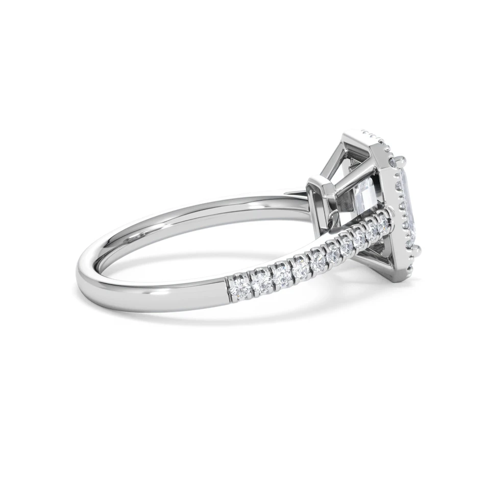 Annabelle Lab Diamond Halo Engagement Ring 18K White Gold 2.15ct F/VS1
