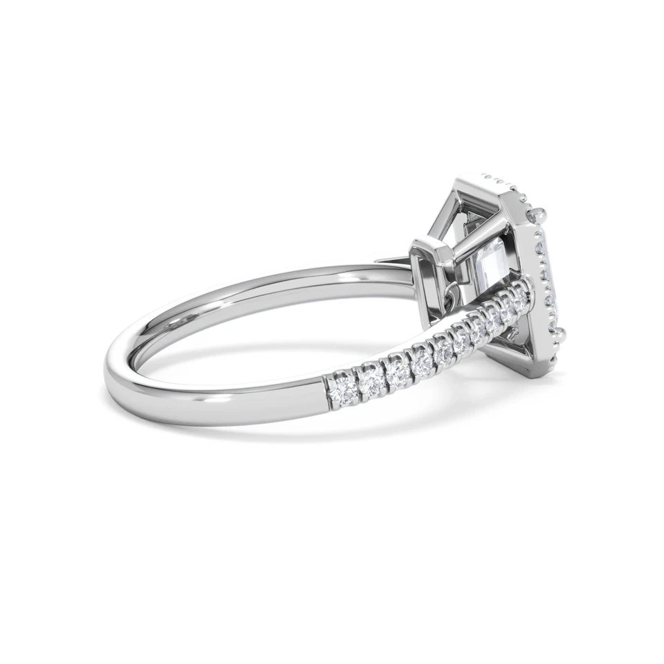 Annabelle Lab Diamond Halo Engagement Ring 18K White Gold 2.15ct F/VS1