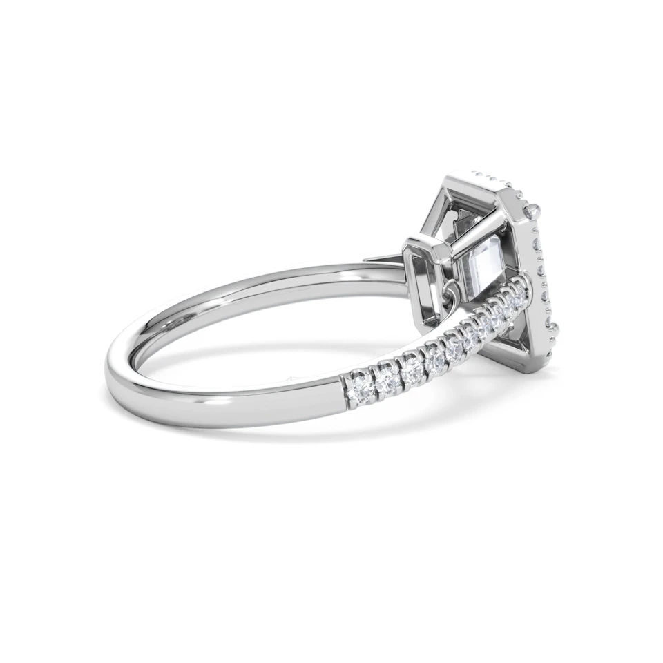 Annabelle Lab Diamond Halo Engagement Ring 18K White Gold 2.15ct F/VS1