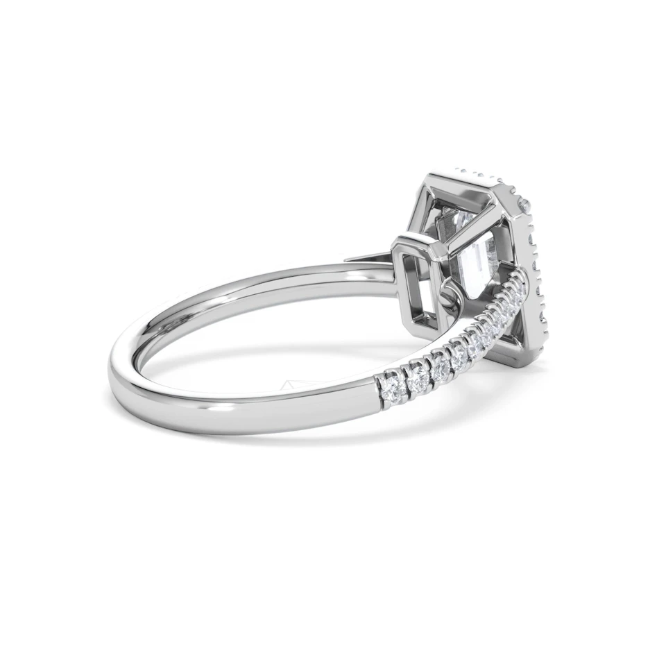 Annabelle Lab Diamond Halo Engagement Ring 18K White Gold 2.15ct F/VS1