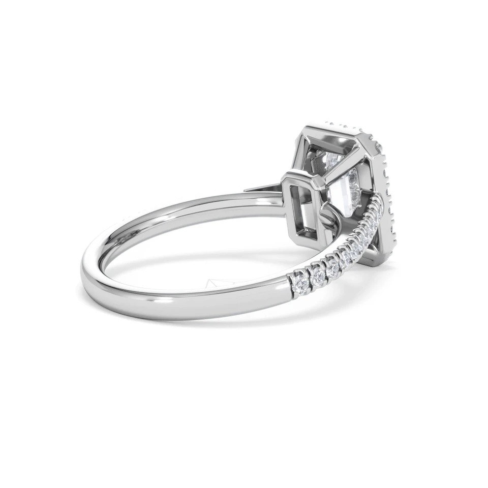 Annabelle Lab Diamond Halo Engagement Ring 18K White Gold 2.15ct F/VS1