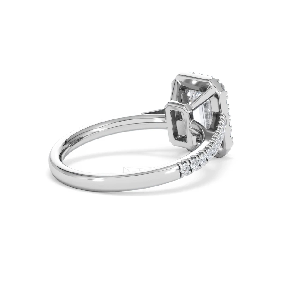 Annabelle Lab Diamond Halo Engagement Ring 18K White Gold 2.15ct F/VS1