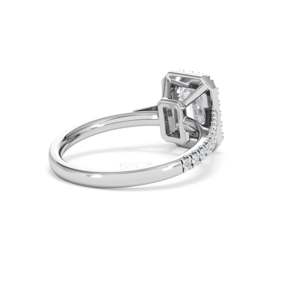 Annabelle Lab Diamond Halo Engagement Ring 18K White Gold 2.15ct F/VS1