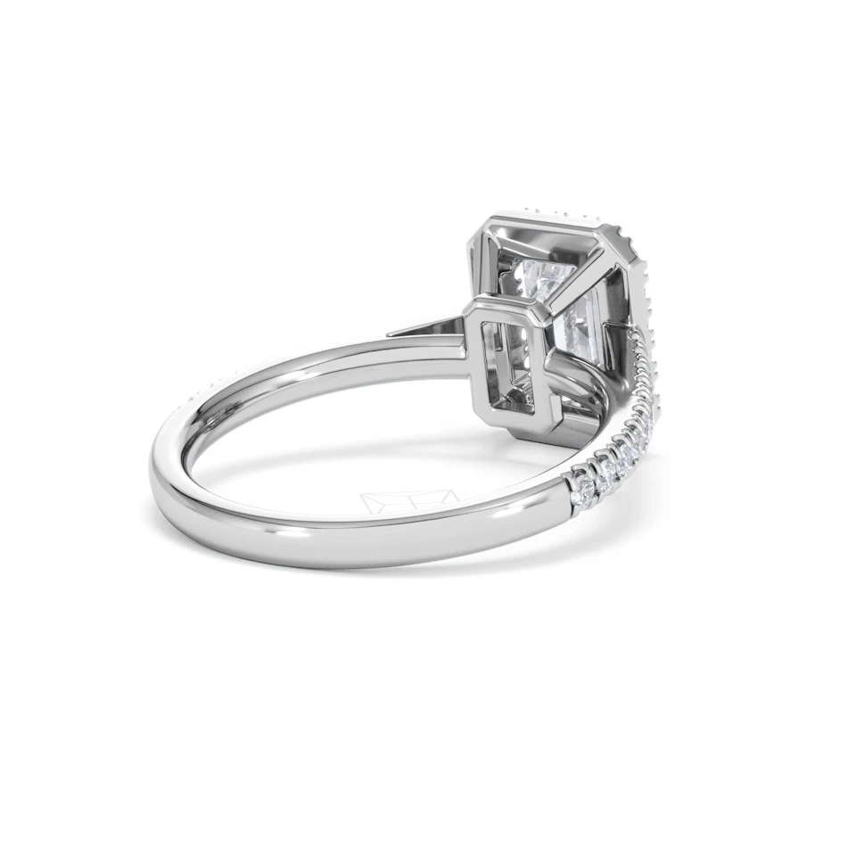Annabelle Lab Diamond Halo Engagement Ring 18K White Gold 2.15ct F/VS1