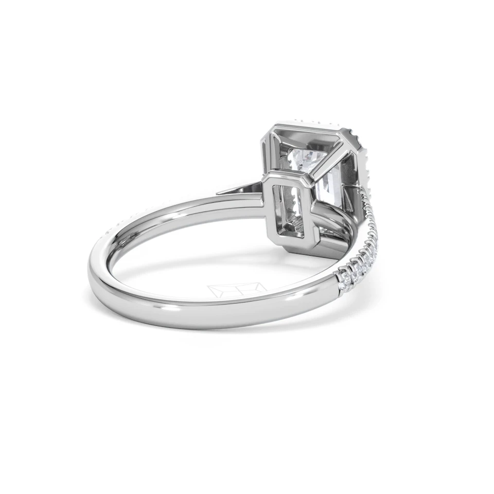 Annabelle Lab Diamond Halo Engagement Ring 18K White Gold 2.15ct F/VS1