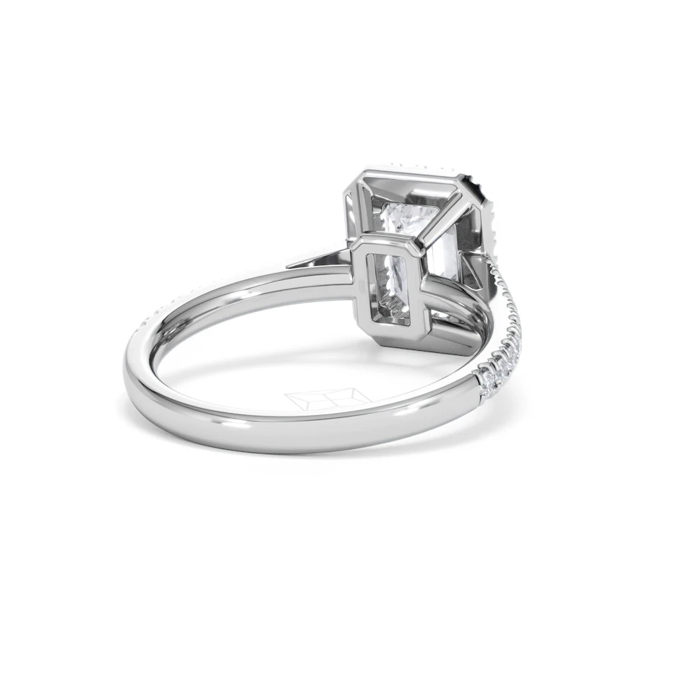 Annabelle Lab Diamond Halo Engagement Ring 18K White Gold 2.15ct F/VS1