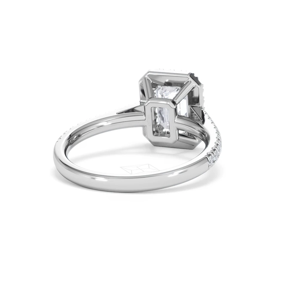 Annabelle Lab Diamond Halo Engagement Ring 18K White Gold 2.15ct F/VS1