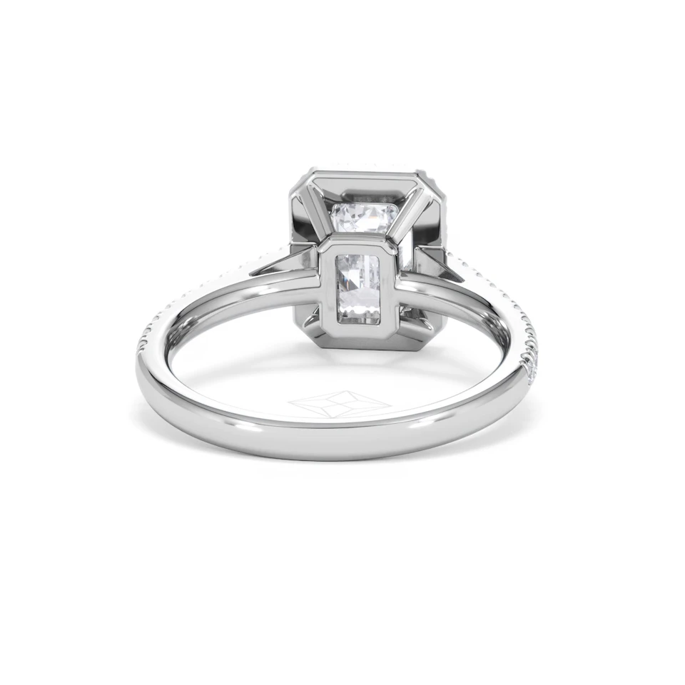 Annabelle Lab Diamond Halo Engagement Ring 18K White Gold 2.15ct F/VS1