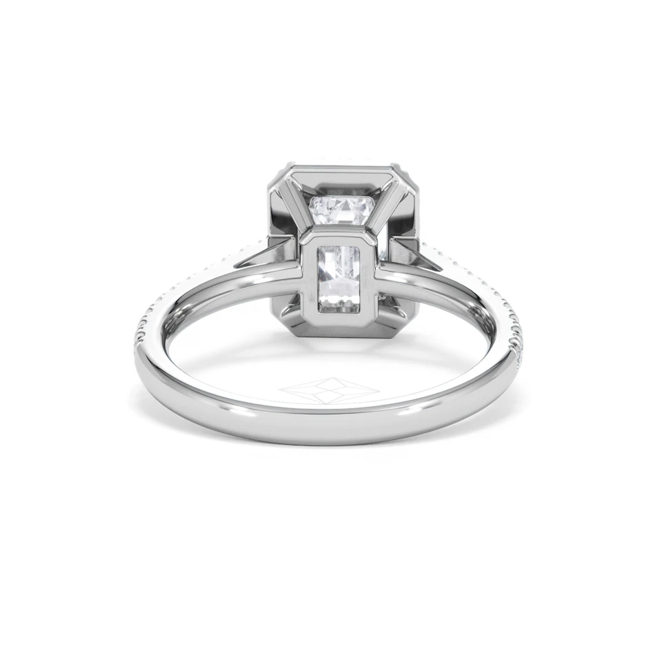 Annabelle Lab Diamond Halo Engagement Ring 18K White Gold 2.15ct F/VS1