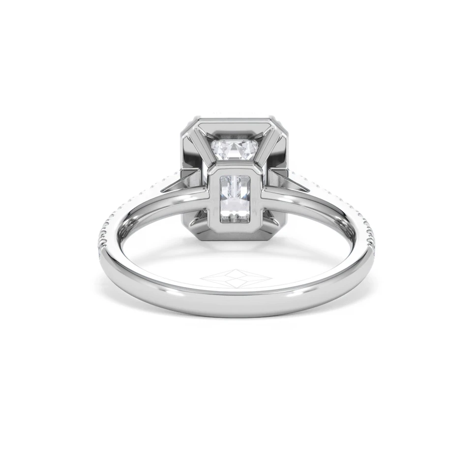 Annabelle Lab Diamond Halo Engagement Ring 18K White Gold 2.15ct F/VS1