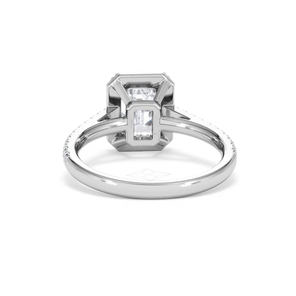 Annabelle Lab Diamond Halo Engagement Ring 18K White Gold 2.15ct F/VS1