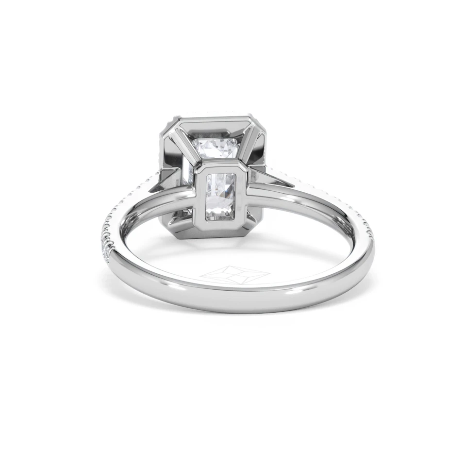 Annabelle Lab Diamond Halo Engagement Ring 18K White Gold 2.15ct F/VS1
