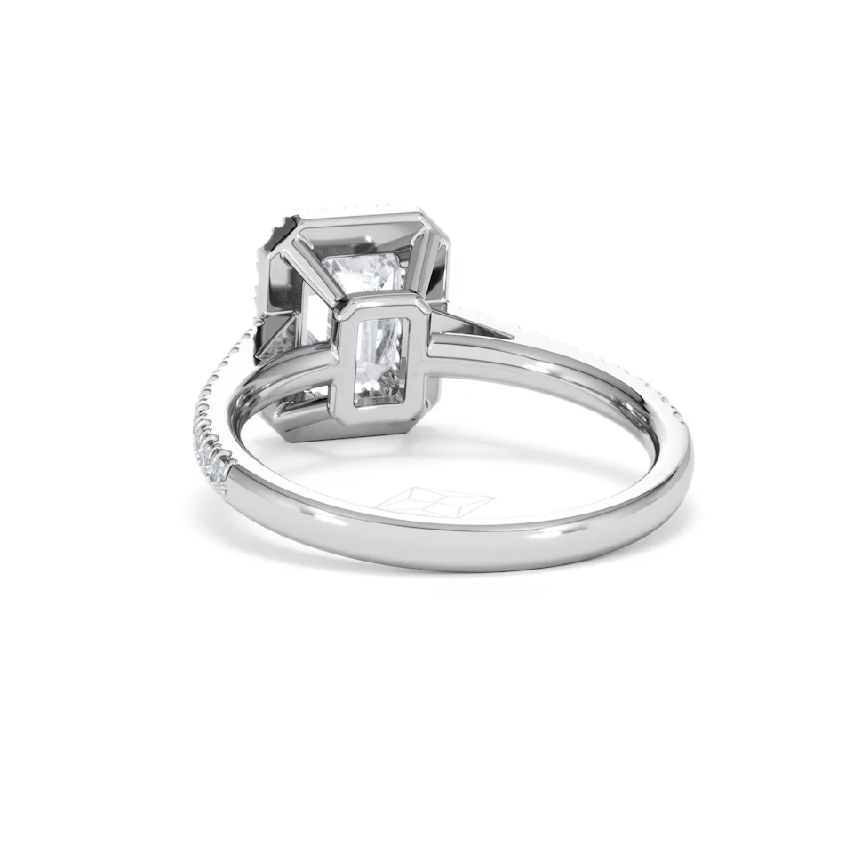 Annabelle Lab Diamond Halo Engagement Ring 18K White Gold 2.15ct F/VS1