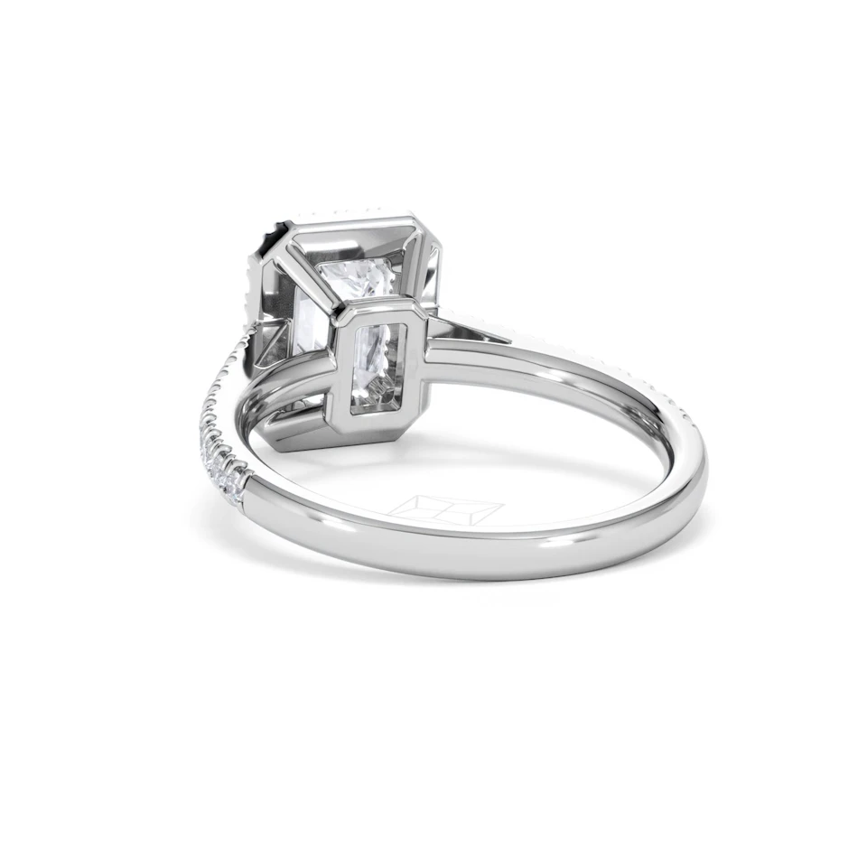 Annabelle Lab Diamond Halo Engagement Ring 18K White Gold 2.15ct F/VS1