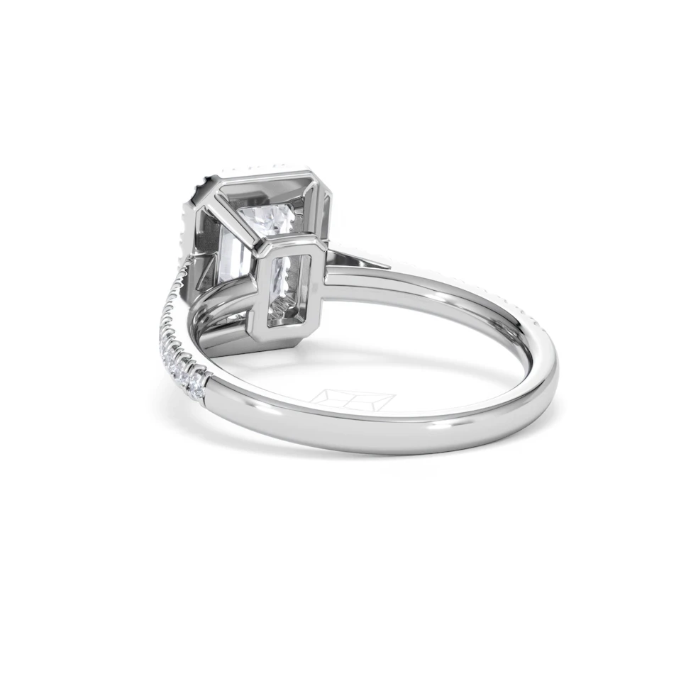 Annabelle Lab Diamond Halo Engagement Ring 18K White Gold 2.15ct F/VS1