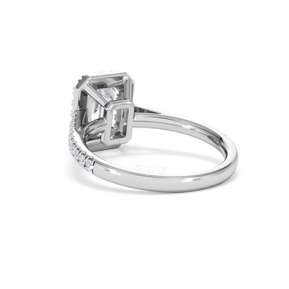 Annabelle Lab Diamond Halo Engagement Ring 18K White Gold 2.15ct F/VS1