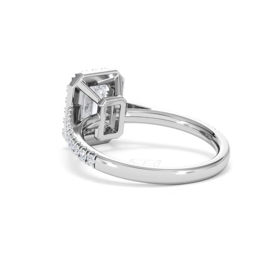 Annabelle Lab Diamond Halo Engagement Ring 18K White Gold 2.15ct F/VS1