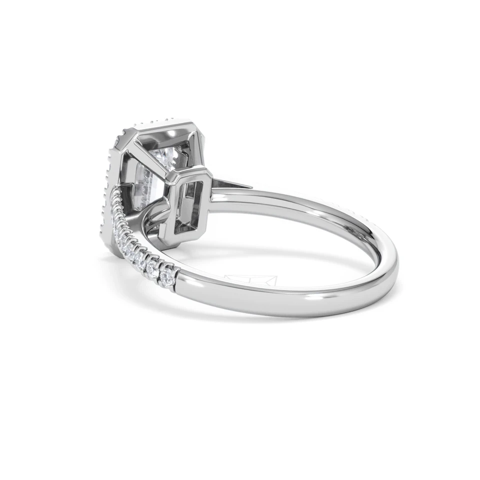 Annabelle Lab Diamond Halo Engagement Ring 18K White Gold 2.15ct F/VS1