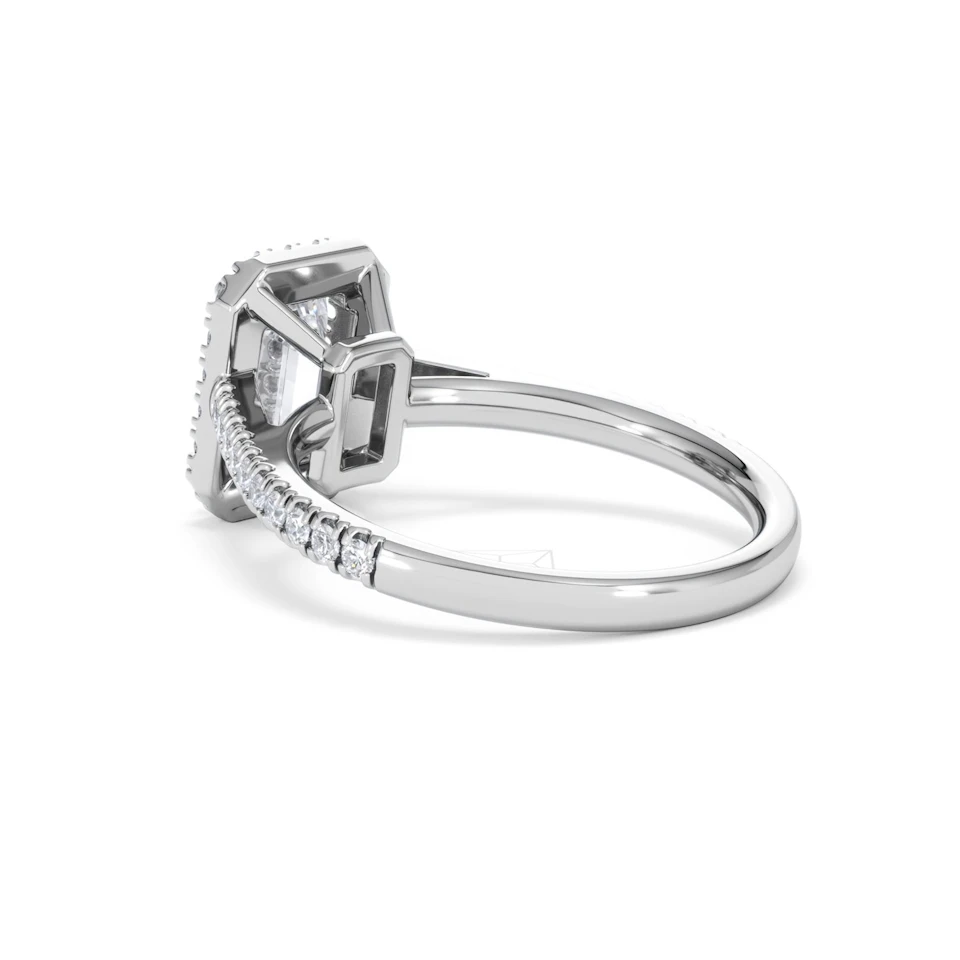 Annabelle Lab Diamond Halo Engagement Ring 18K White Gold 2.15ct F/VS1