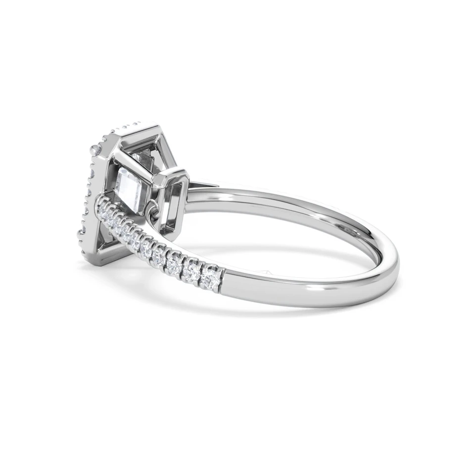 Annabelle Lab Diamond Halo Engagement Ring 18K White Gold 2.15ct F/VS1