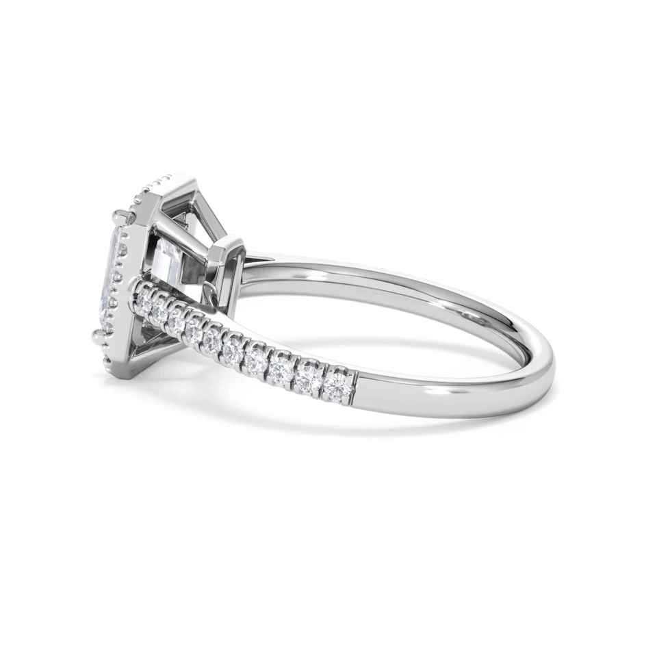 Annabelle Lab Diamond Halo Engagement Ring 18K White Gold 2.15ct F/VS1