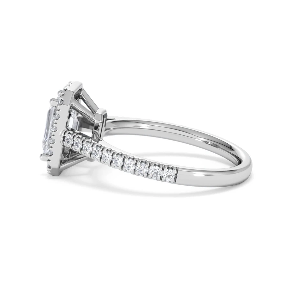 Annabelle Lab Diamond Halo Engagement Ring 18K White Gold 2.15ct F/VS1