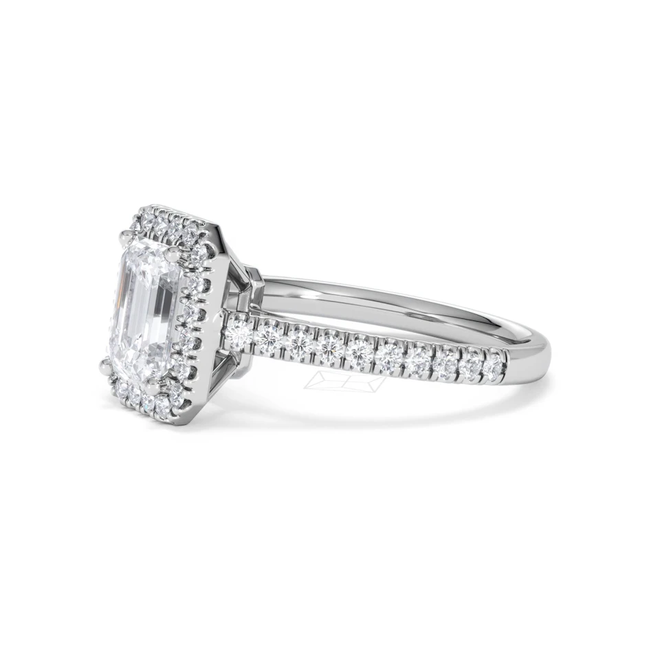 Annabelle Lab Diamond Halo Engagement Ring 18K White Gold 2.15ct F/VS1
