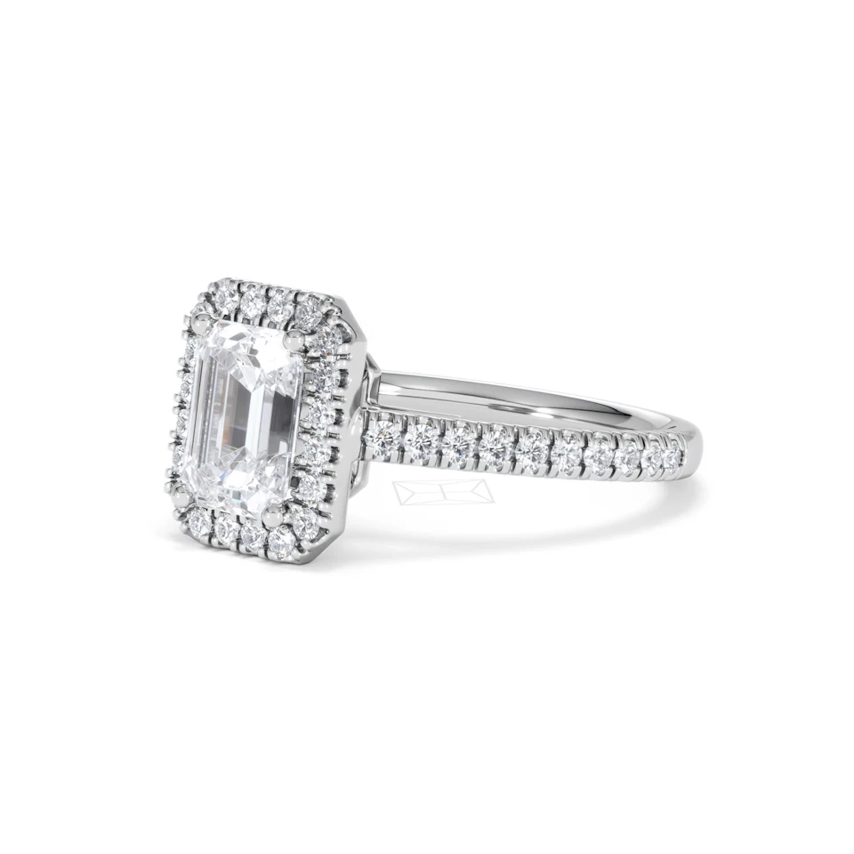 Annabelle Lab Diamond Halo Engagement Ring in Platinum 2.15ct F/VS1