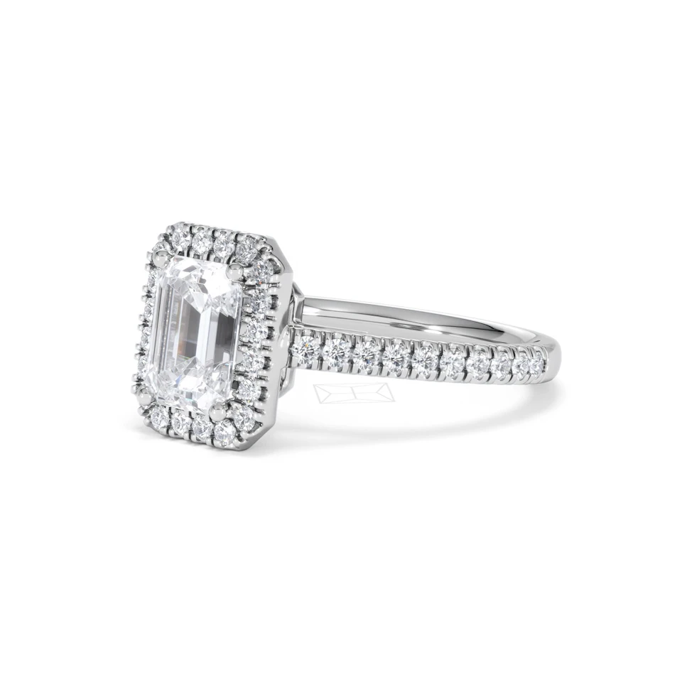 Annabelle Lab Diamond Halo Engagement Ring 18K White Gold 2.15ct F/VS1