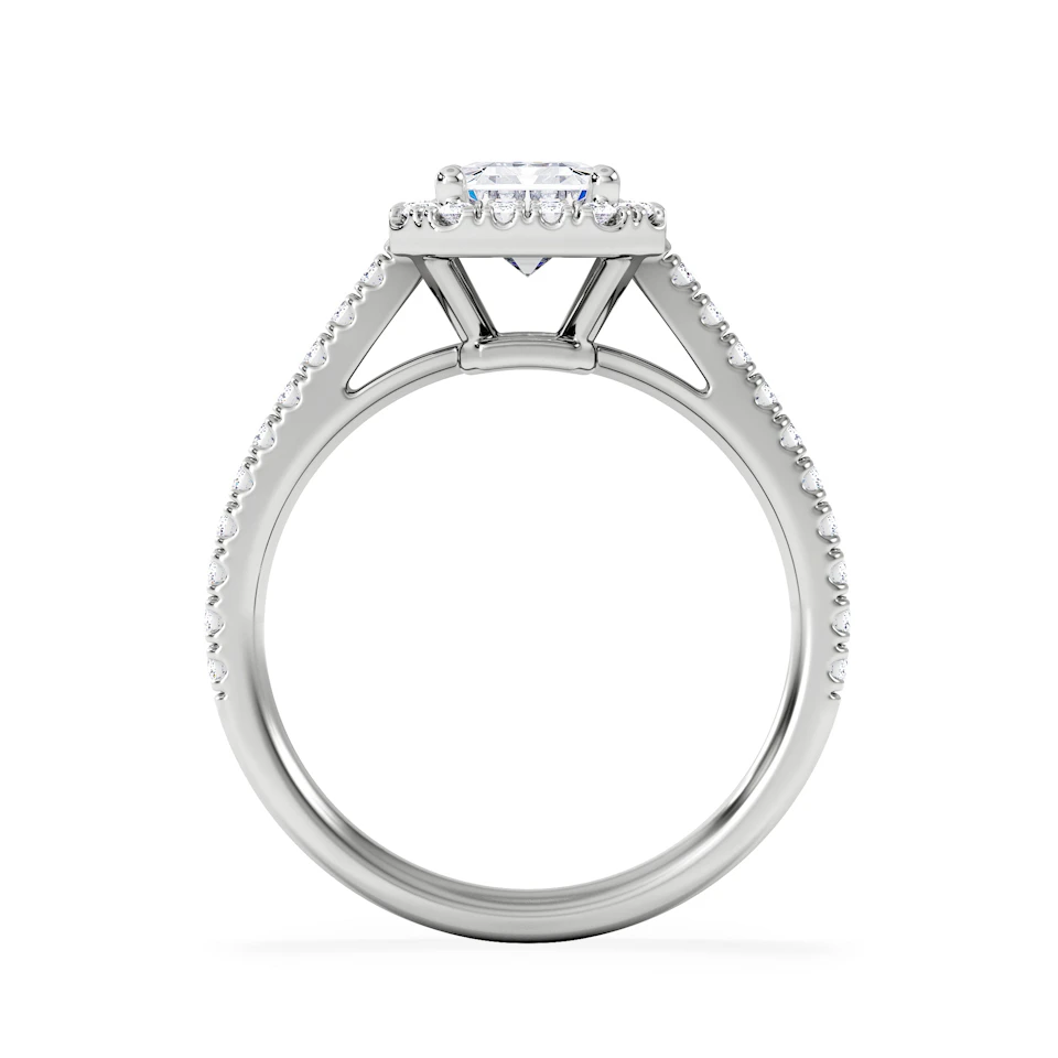 Annabelle Lab Diamond Halo Engagement Ring in Platinum 2.15ct F/VS1