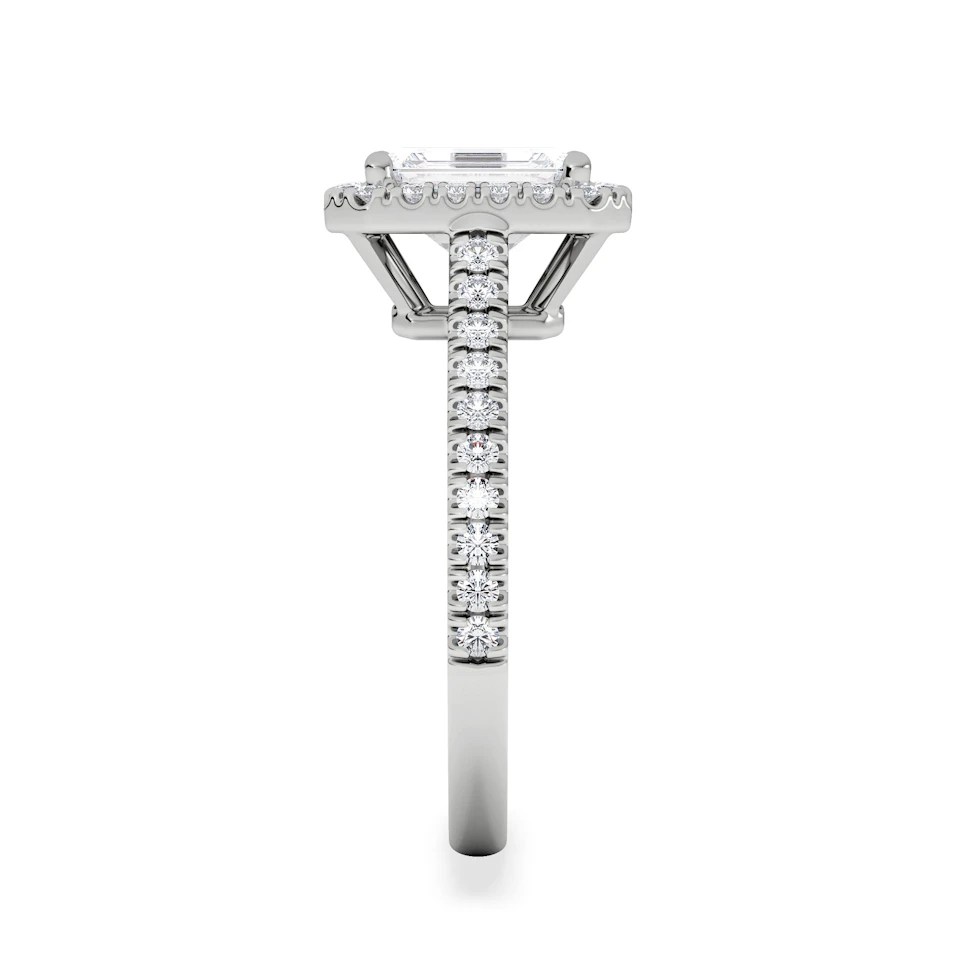 Annabelle Lab Diamond Halo Engagement Ring 18K White Gold 2.15ct F/VS1