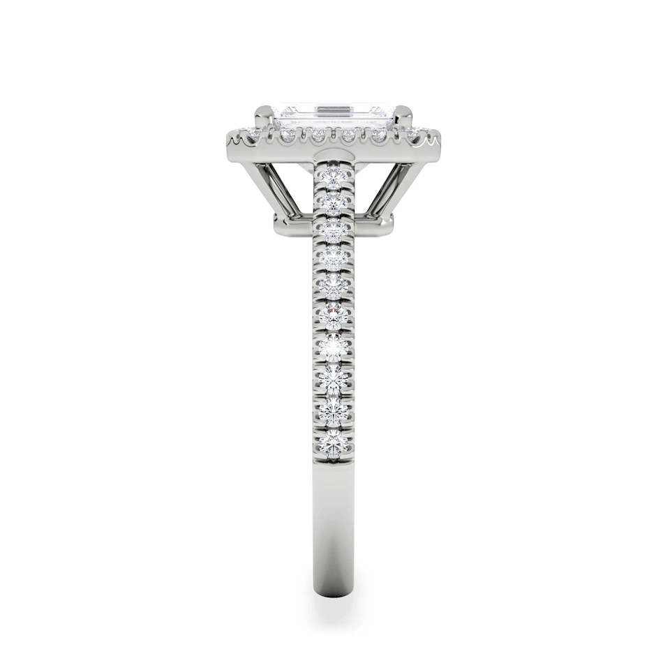 Annabelle Lab Diamond Halo Engagement Ring in Platinum 2.15ct F/VS1
