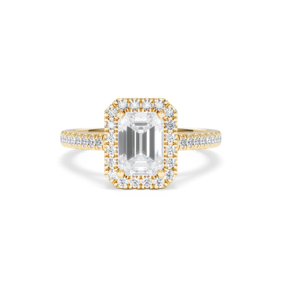 Annabelle Lab Diamond Halo Engagement Ring in 18K Gold 2.15ct F/VS1