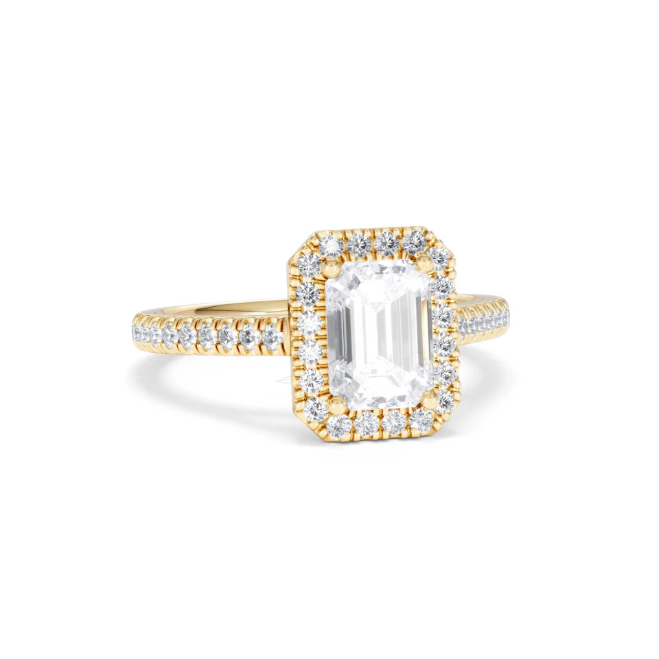 Annabelle Lab Diamond Halo Engagement Ring in 18K Gold 2.15ct F/VS1
