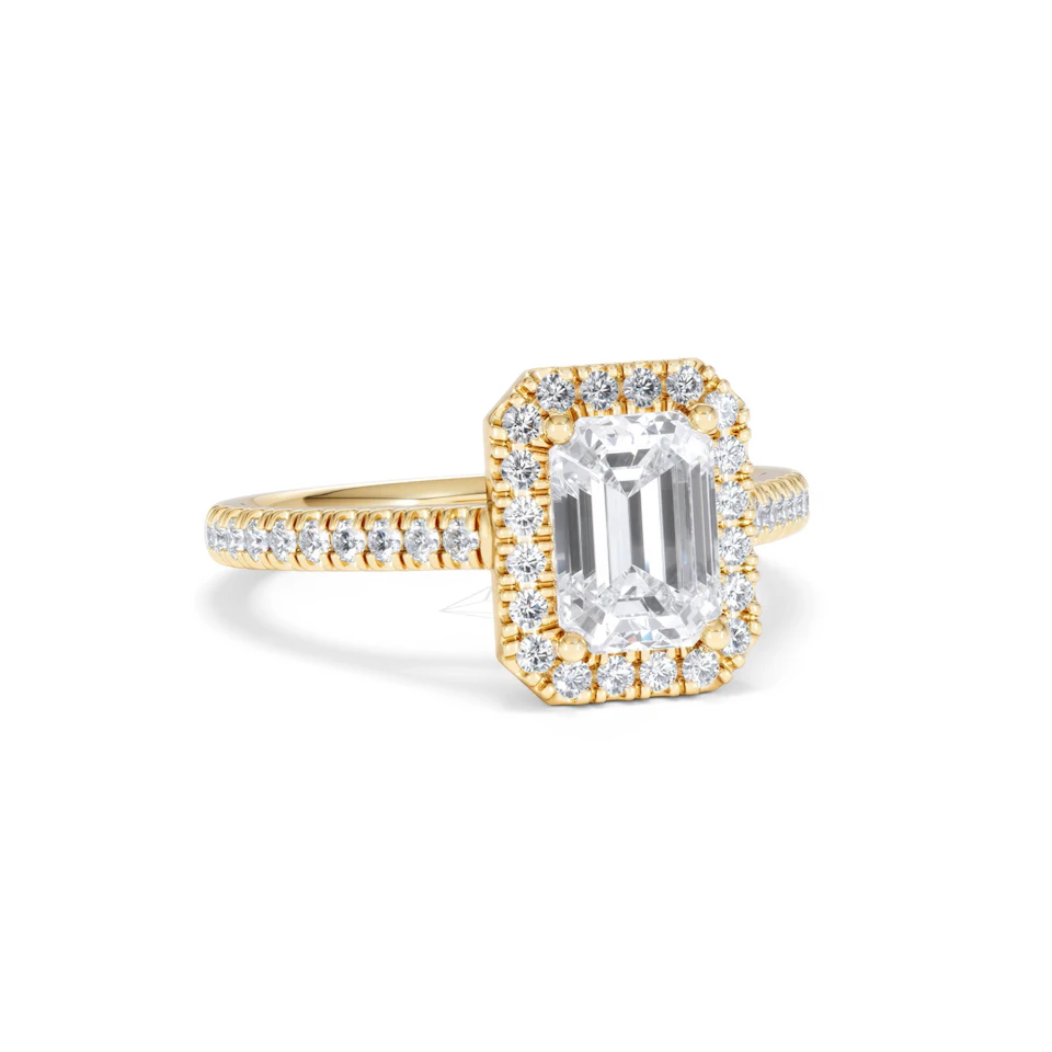 Annabelle Lab Diamond Halo Engagement Ring in 18K Gold 2.15ct F/VS1
