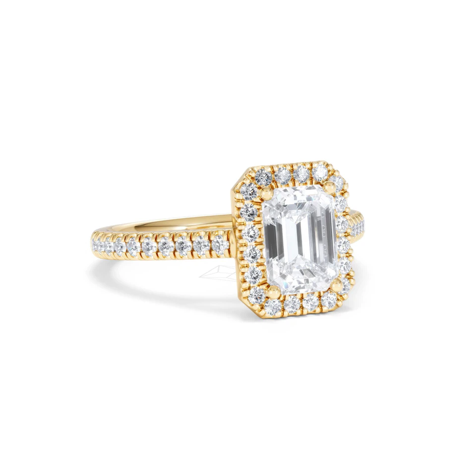 Annabelle Lab Diamond Halo Engagement Ring in 18K Gold 2.15ct F/VS1