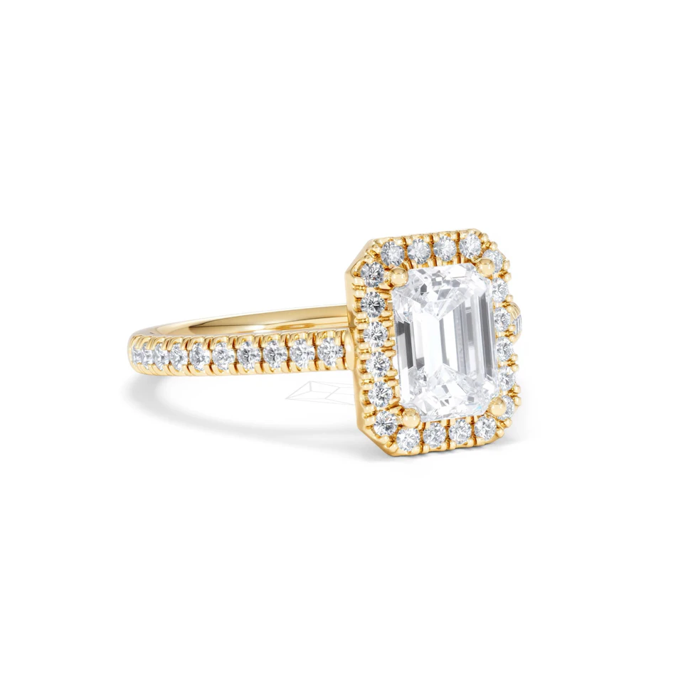 Annabelle Lab Diamond Halo Engagement Ring in 18K Gold 2.15ct F/VS1