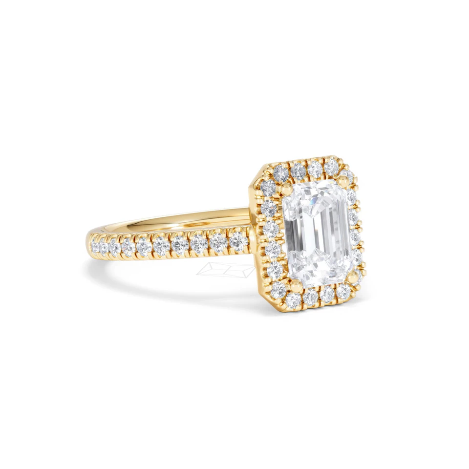 Annabelle Lab Diamond Halo Engagement Ring in 18K Gold 2.15ct F/VS1