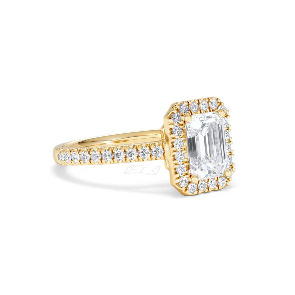 Annabelle Lab Diamond Halo Engagement Ring in 18K Gold 2.15ct F/VS1